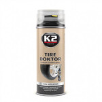K2 B310 Pneu-těsnění-sada Výrobek pro nouzové nahustění kol a utěsnění pichlích pneumatik Velmi užitečné v nouzových situacích Zabraňuje časově náročné výměně poškozené pneumatiky za náhradní pneumatiku Těsní rychle a
