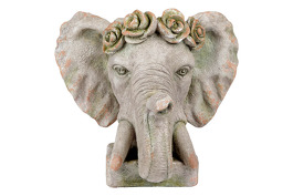 ZB1848 - Hlava slona, dekorace z MgO keramiky s otvorem pro květináč