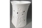 ARK3516 - Aroma lampa s motivem srdíček, bílá barva, porcelán.